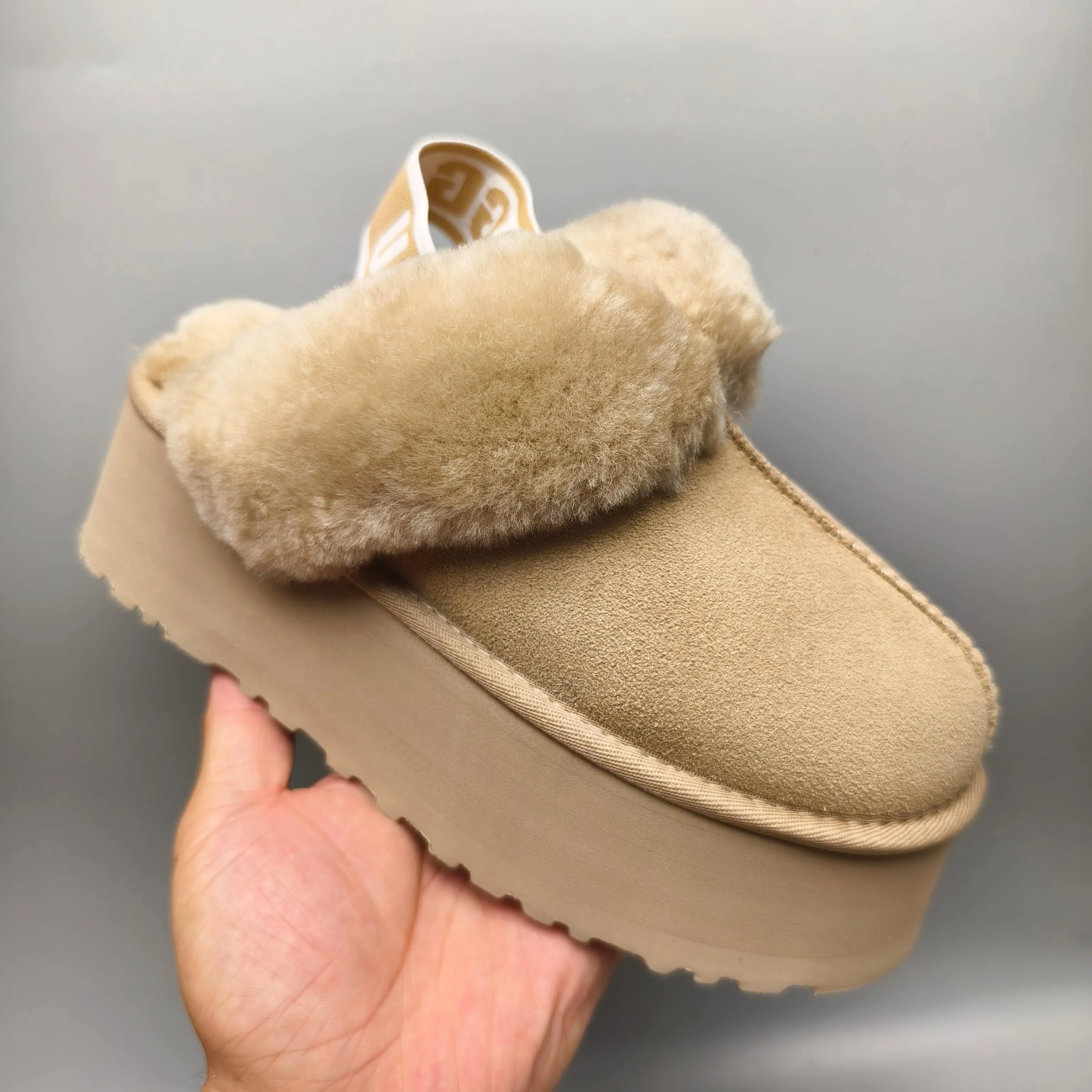 💰 480 UGG sheepskin all-in-one snow boots UGG official website recommends 3474 5-layer 5 cm thick-soled slippers. Color: chocolate, mustard, black, gray, maroon, evening pink. Size: 35-41